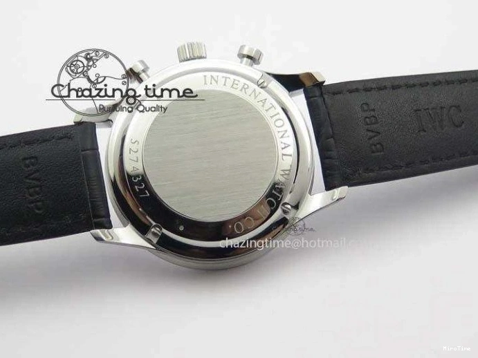 MIROTIME 0217 Modern Portuguese IW371404 ZF V3 1:1 Best Edition SS Black Dial On Black Leather Strap A 7267